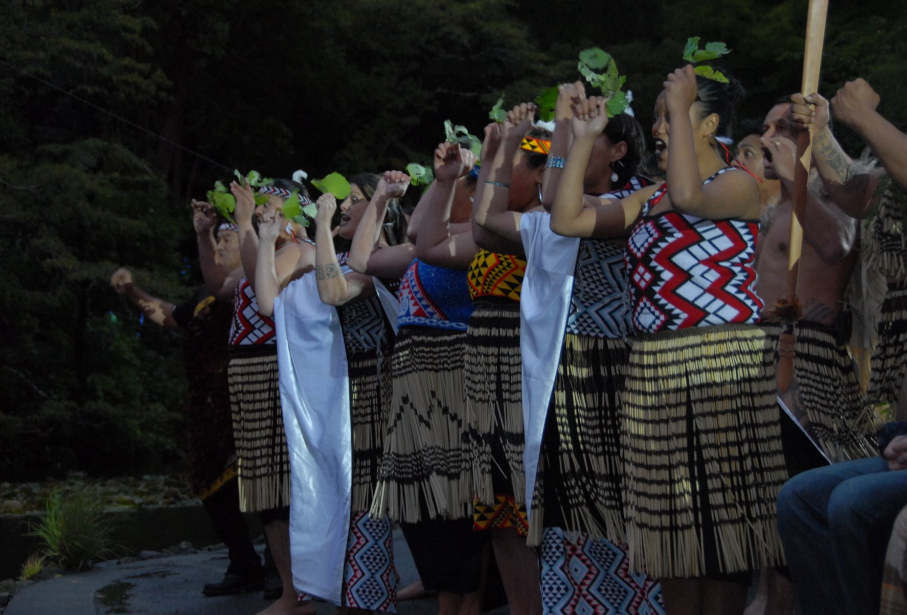 Māori welcome ceremony for Elton John at Bowl of Brooklands in New Plymouth.